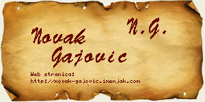 Novak Gajović vizit kartica